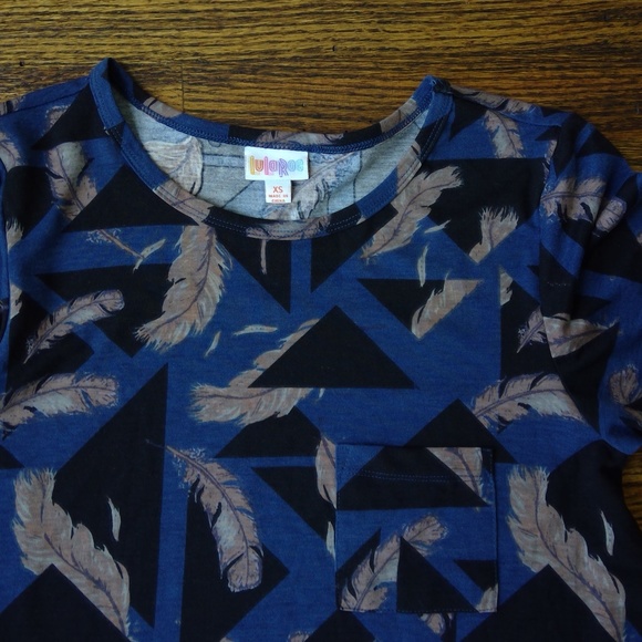 LulaRoe Tshirt Dress with Pocket Size XS Blue - Picture 2 of 5